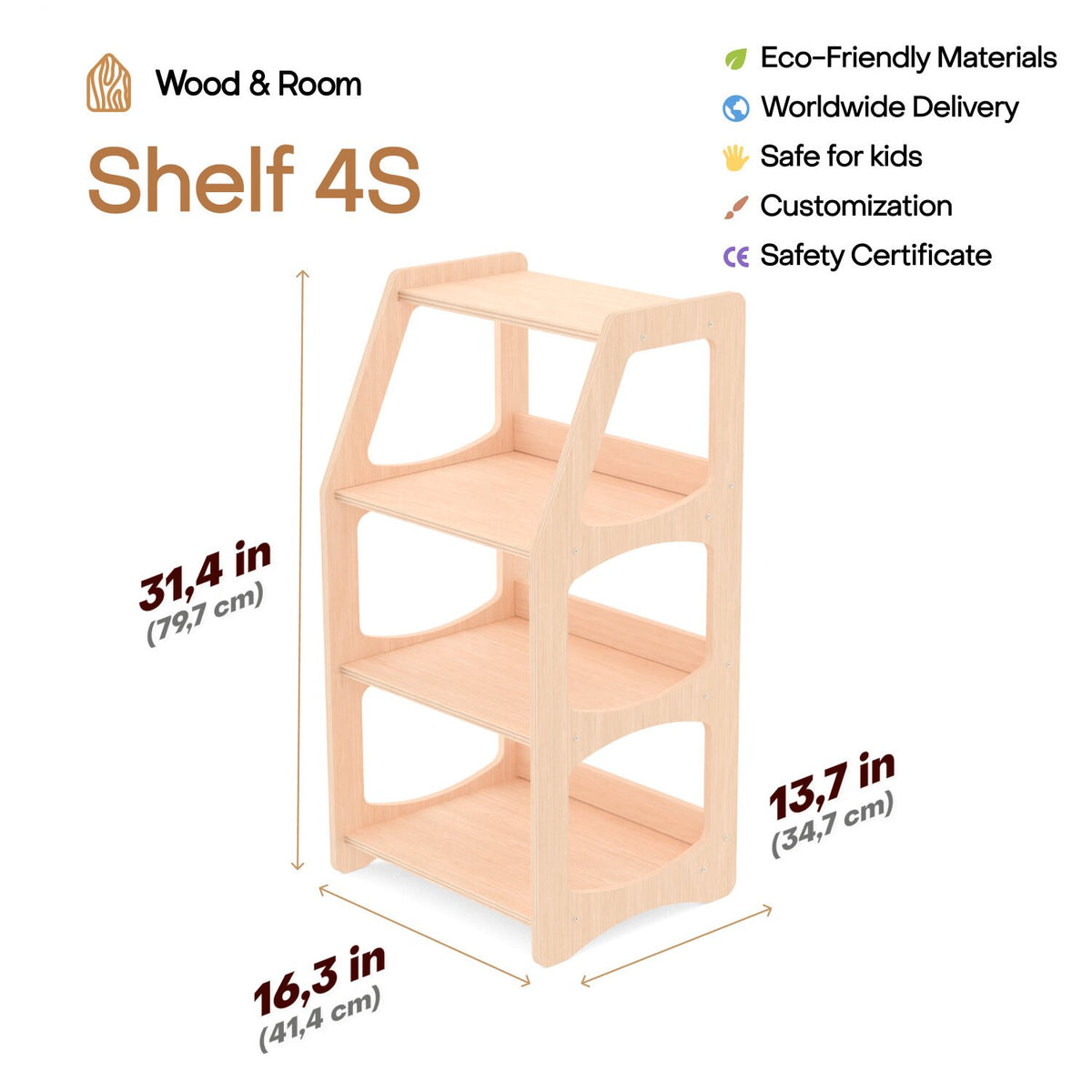 Montessori Open Shelf for Toddlers, Baby First Christmas Gift, Nursery Storage