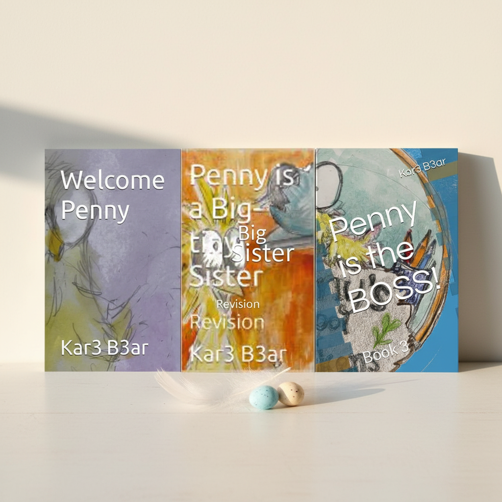 Generated image of the three Penny series books together