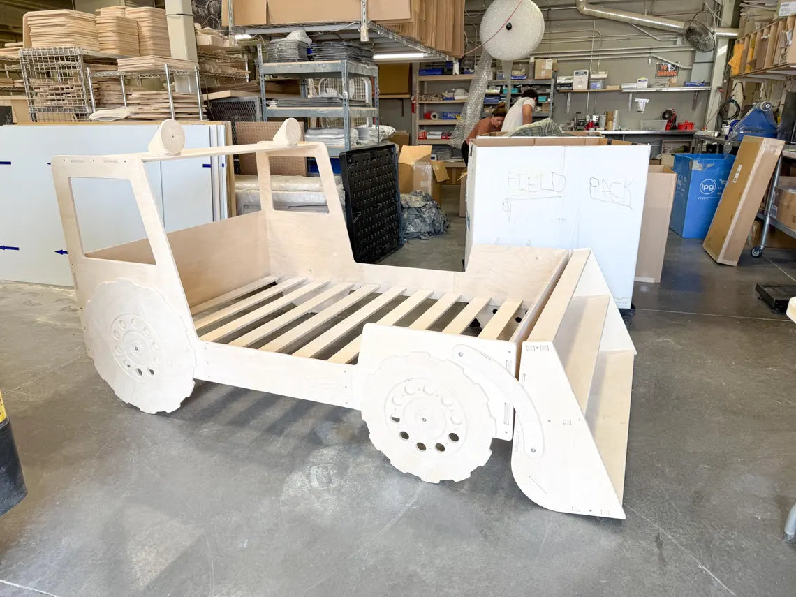 Tractor Toddler Bed — Solid Baltic Birch Wood Kids Bed Frame
