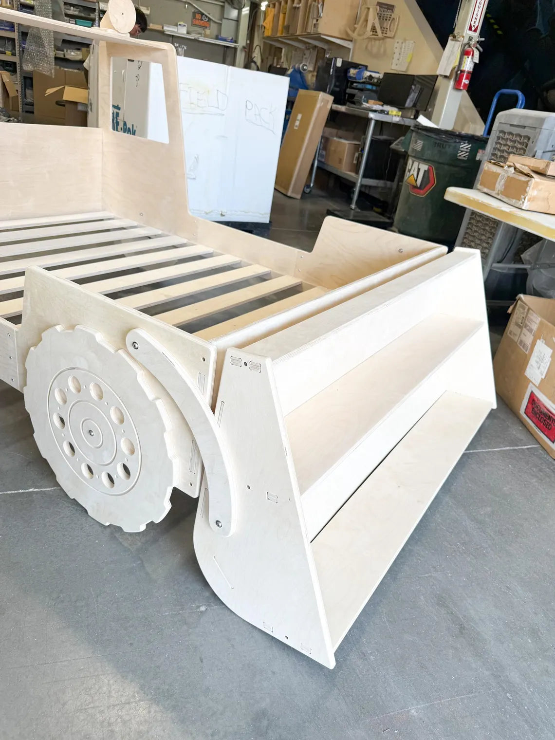 Tractor Toddler Bed — Solid Baltic Birch Wood Kids Bed Frame