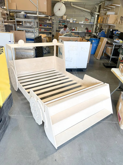 Tractor Toddler Bed — Solid Baltic Birch Wood Kids Bed Frame