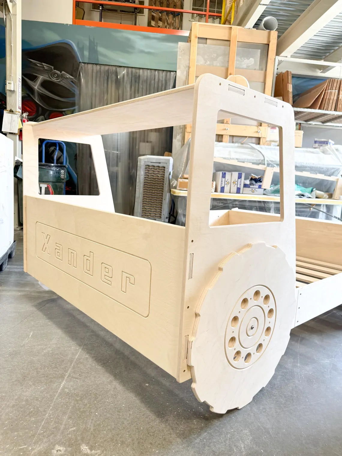 Tractor Toddler Bed — Solid Baltic Birch Wood Kids Bed Frame