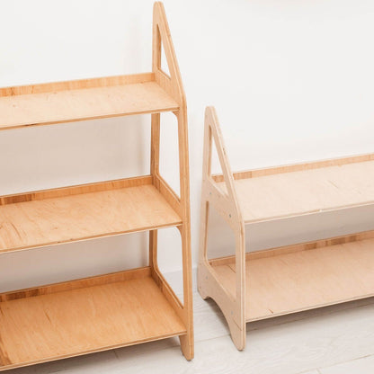 Montessori Toy Shelf for Toddlers — Non-Toxic Wood Playroom Organizer