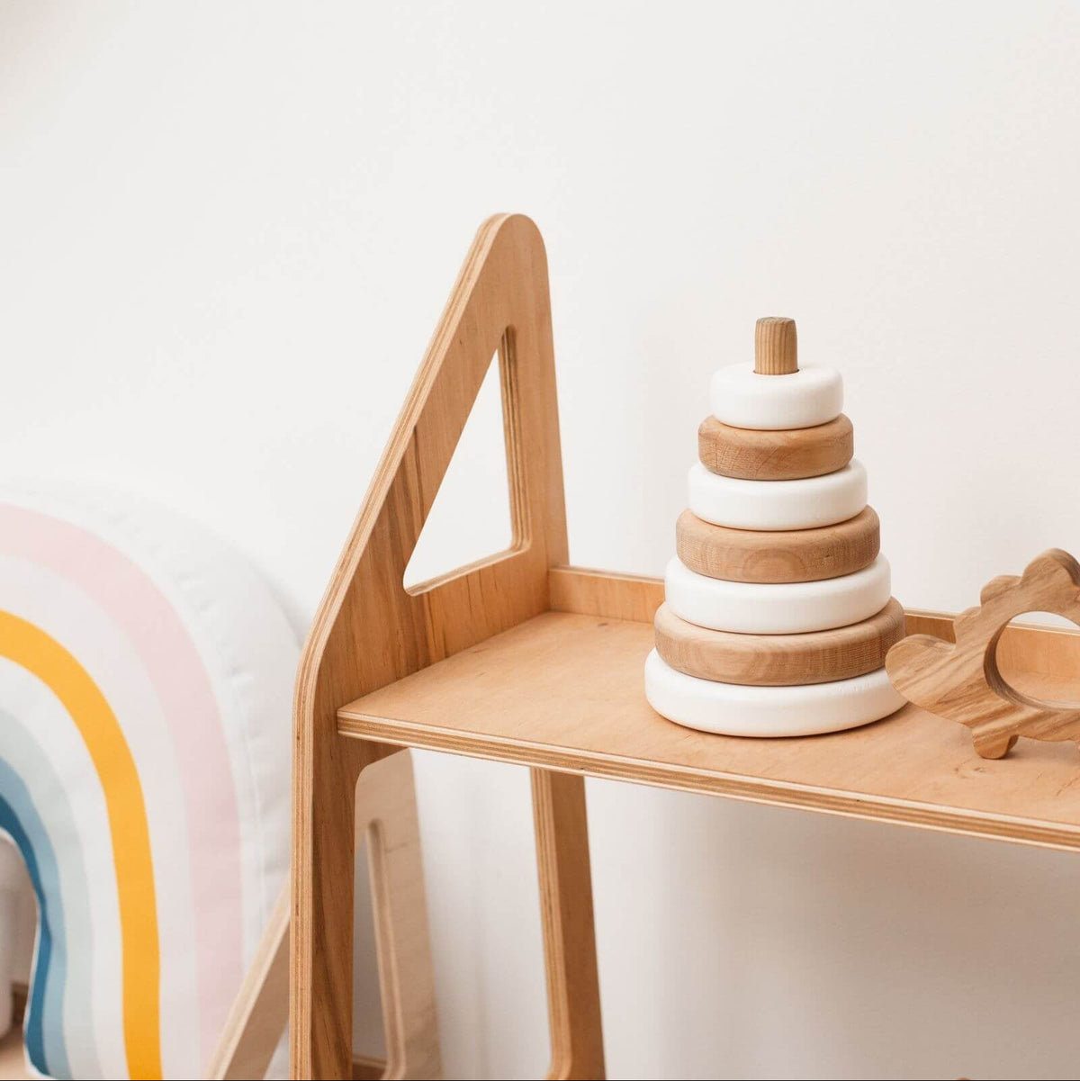 Montessori Toy Shelf for Toddlers — Non-Toxic Wood Playroom Organizer