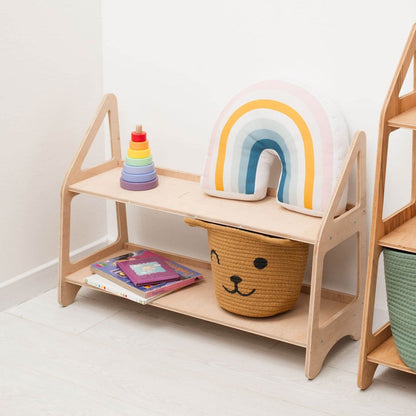 Montessori Toy Shelf for Toddlers — Non-Toxic Wood Playroom Organizer