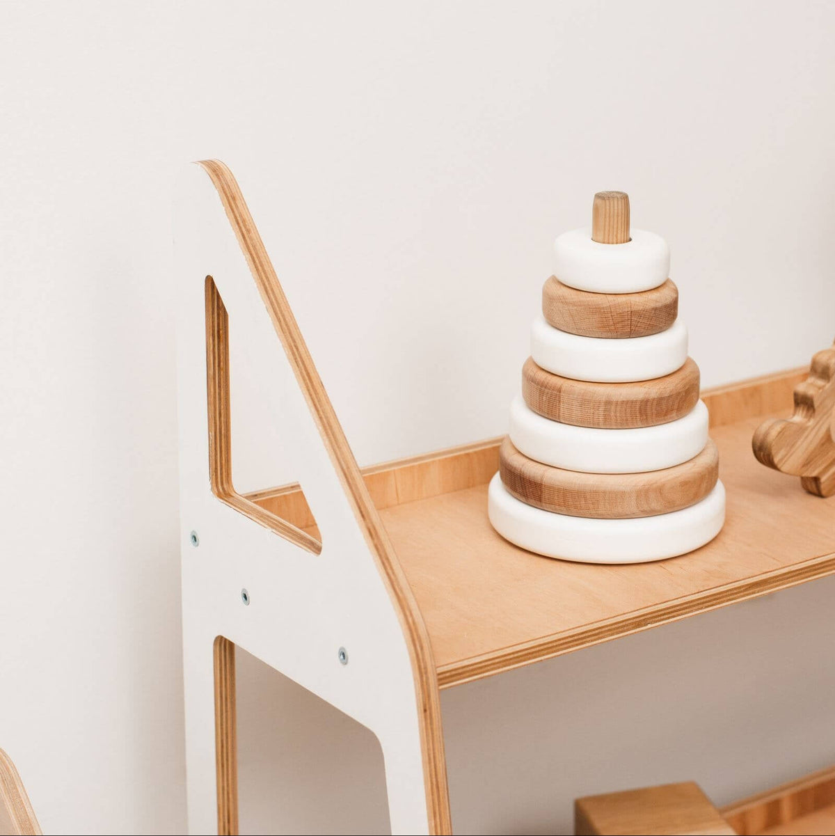 Montessori Toy Shelf for Toddlers — Non-Toxic Wood Playroom Organizer